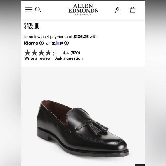 Allen Edmonds Other - Allen Edmonds Elegant Black Tassel Loafers 9.5
